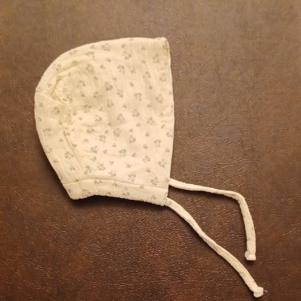 Zara Baby Floral Hat, Cream Baby Bonnet